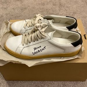 Saint Laurent SL/06 Court Classic Sneakers Men’s 39.5 US 6.5 White Leather